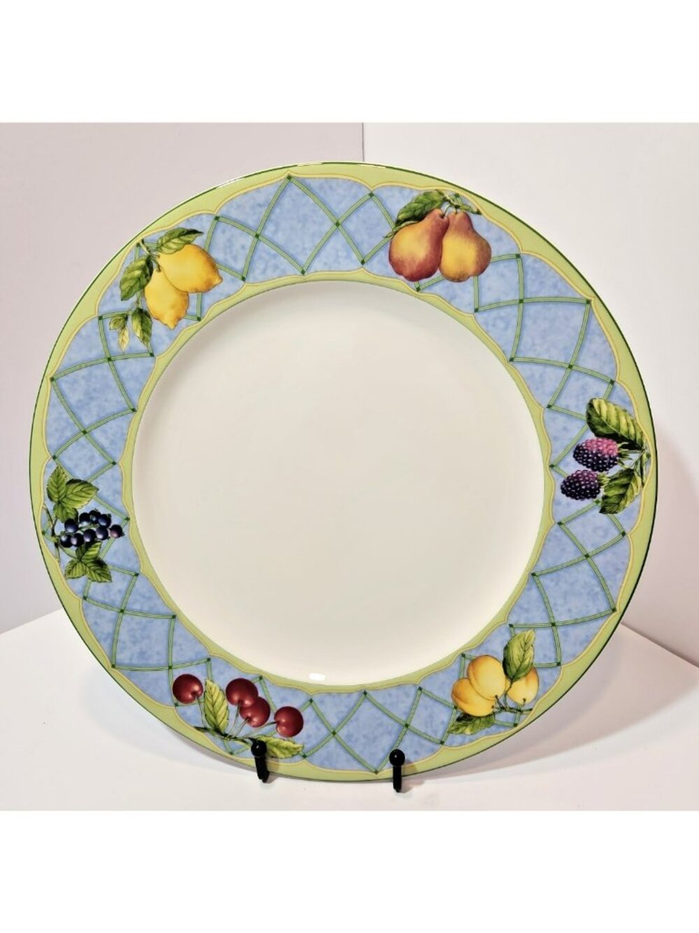 Vintage Mikasa Fruit Rapture Round Porcelain Chop Plate /Platter 12" Y4001 NOS